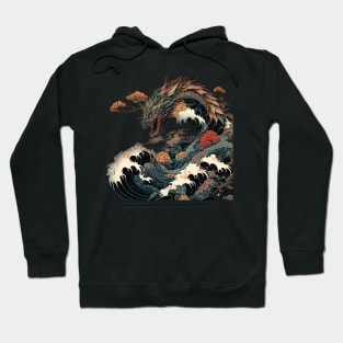 ⭐⭐⭐⭐⭐ Ukiyo-e style dragon wave Hoodie